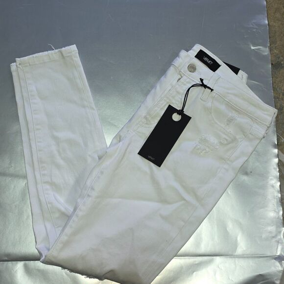 VERVET White Denim Distressed Jeans Ankle Skinny Fit , Size:  28 - Picture 6 of 10